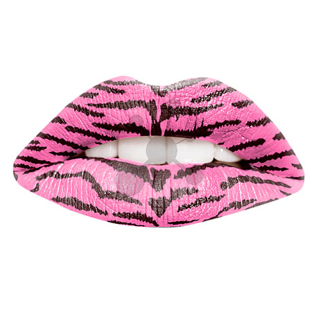 Lippentattoo Pinker Tiger