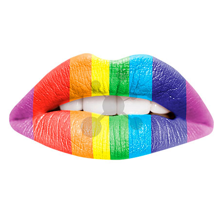 Lippentattoo Regenbogen