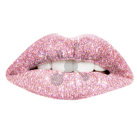 Lippentattoo Glitter Rosa