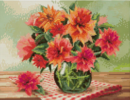 Malen nach Zahlen Bild Bunt blühende Blumen in einer Vase - VA043 von Art City