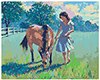 Malen nach Zahlen Bild Die Frau und ihr Pferd, Sarnoff - 04ART40500110 von Artibalta