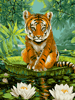 Malen nach Zahlen Bild Tiger mit Wasserlilien - S052 von Artibalta