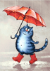 Katze im Regen