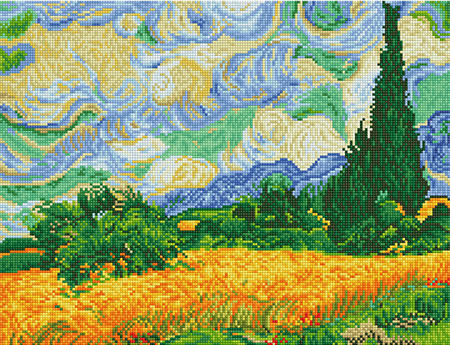 Malen nach Zahlen Bild Diamond Dotz - Weizenfeld mit Zypressen, van Gogh - 2524425 von Diamond Dotz