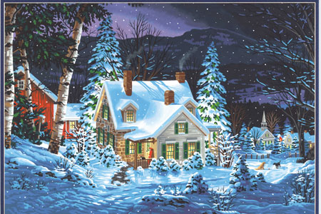 Malen nach Zahlen Bild Winter-Cottage - 73-91614 von Sonstige