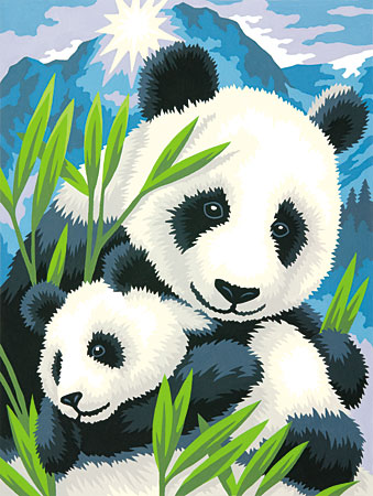 Malen nach Zahlen Bild Panda und Baby - 91456 von Sonstige
