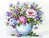Malen nach Zahlen Bild Diamond Painting - Zarte Blumen in einer weißen Vase - LG147e von Protsvetnoy