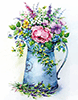 Malen nach Zahlen Bild Diamond Painting - Romantisches Bouquet mit Gießkanne - LG149e von Protsvetnoy