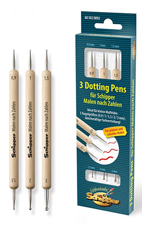 Malen-nach-Zahlen-Zubehör 3 doppelseitige Dotting Pens (Pinselersatz)