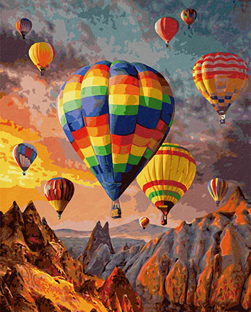 Malen nach Zahlen Bild Heißluftballons - 609130858 von Schipper