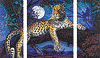 Afrika - Jäger in der Nacht - Triptychon