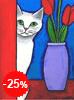 Malen nach Zahlen Bild Katze mit Blumen - WD283 von Artibalta